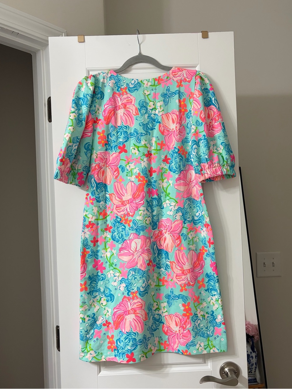 Lilly Pulitzer Cayce Dress “Surf Blue Luscious Lions” Print Small - Picture 3 of 5